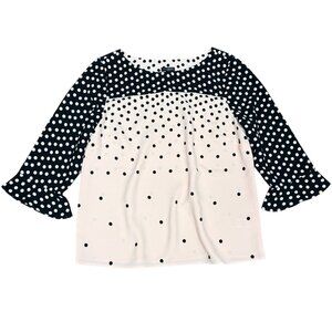 NWT Women's TALBOT'S 3/4 Sleeve‎ Polka Dot Blouse- Size Mp